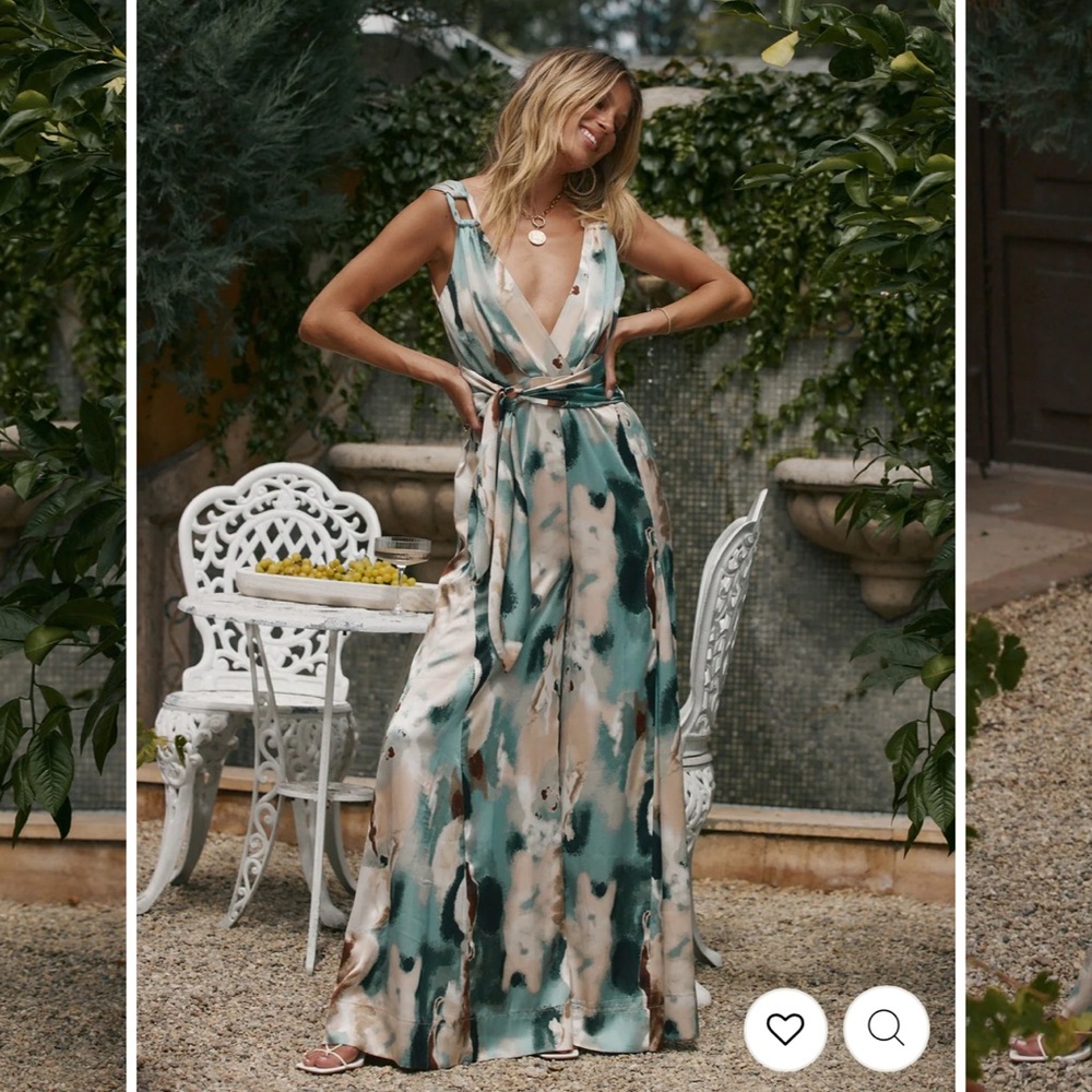 Watercolor Satin Jumpsuit